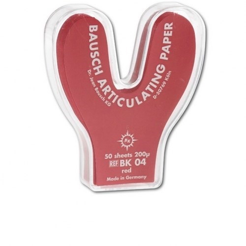Артикуляционная бумага Bausch BK 04, 200 мкрн - копирка бауш подкова, 50л, красная 00000000591 - фото 435270