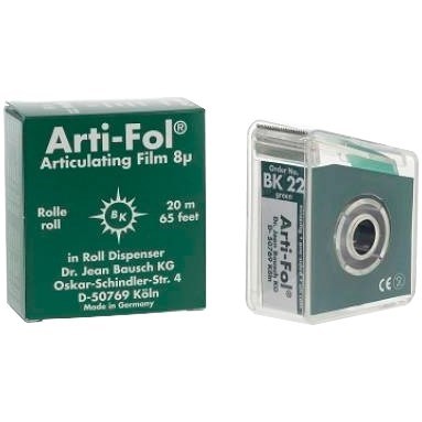 Артикуляционная фольга Bausch Arti-Fol BK 22, зеленая, 8мкм, 20мх22мм, односторонняя 00000001934 - фото 435306