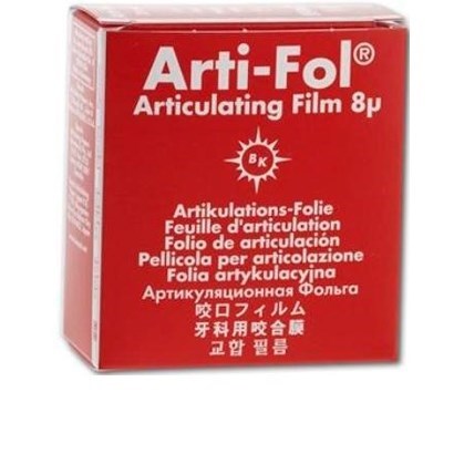 Артикуляционная фольга Bausch Arti-Fol BK 25 красная, двухсторонняя, 8 микр, 20х22мм 0001914713 - фото 435311
