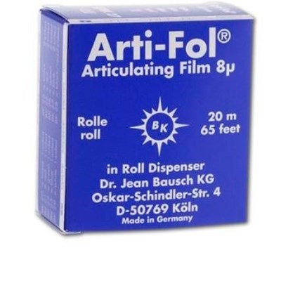 Артикуляционная фольга Bausch Arti-Fol BK 27 синяя, двухсторонняя, 8 микр, 20мх22мм 0001914715 - фото 435317