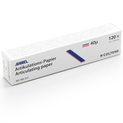 Копирка Hanel 40 мкм, I-форма (прямая), красно-синие полоски (120 шт), 480354, Coltene 1231913606 - фото 435362