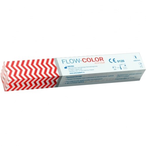 FLOW-COLOR КРАСНЫЙ (1 гр) -цветной микрогибридный светоотв.композит типа flow" с фтором, ARKONA 0001914088 - фото 436906