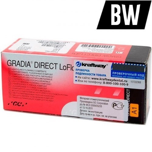 GС Gradia Direct LoFlo цвет BW (2 шприца х1,5г), светоотверждаемый гибридный композит 1231915056 - фото 436979