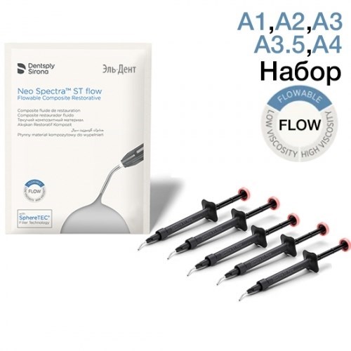 Neo Spectra ST Flow Syringe Intro Kit - набор шприцы 1.8х5шт цв. A1/A2/A3/A3.5/A4 1231915138 - фото 437069