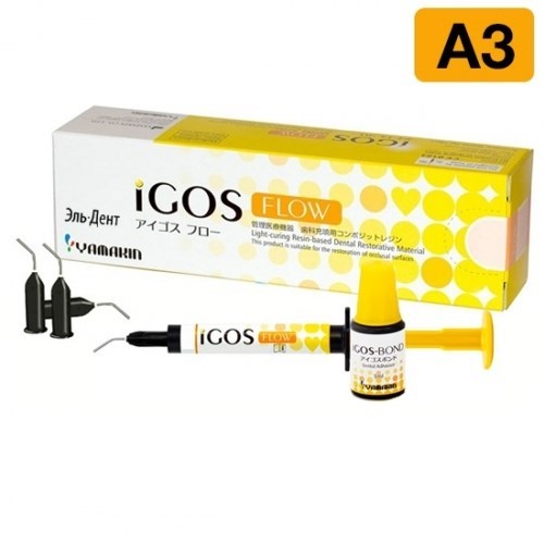 iGOS Flow Набор - цвет A3 (1 шпр.-2,6 г) цирконосодержащий жидкотекучий композит + iGOS-Bond 5мл 1шт, YAMAKIN 1231915199 - фото 437281