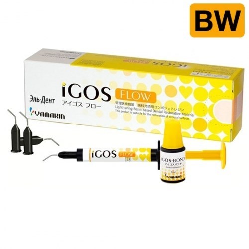 iGOS Flow Набор - цвет BW (1 шпр.-2,6 г) цирконосодержащий жидкотекучий композит + iGOS-Bond 5мл 1шт, YAMAKIN 1231915201 - фото 437287