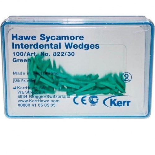 822/30 Клинья Sycamore Interdental деревянные зеленые (100шт), Kerr Hawe 00000002004 - фото 437439