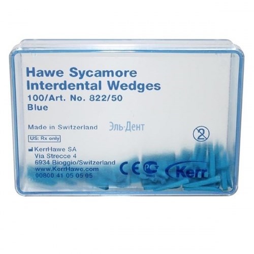 822/50 Клинья Sycamore Interdental деревянные синие (100шт), Kerr Hawe 00000910111 - фото 437444