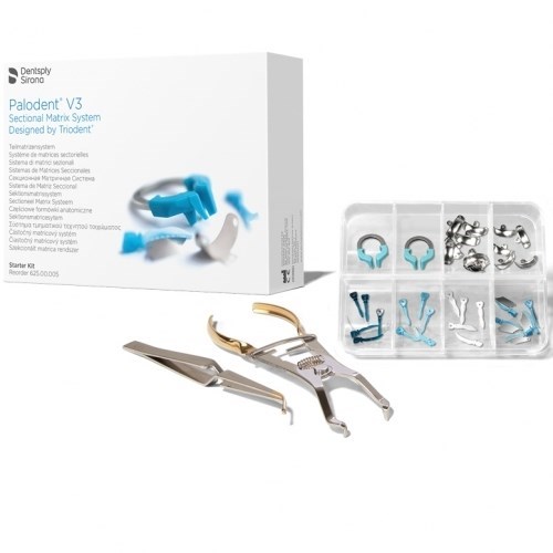 PALODENT PLUS V3 Starter Kit-Матрицы Набор (20 матриц -15 х 5,5мм, 5х 4,5 мм, 15 клиньев,2 кольца,щипцы,пинцет) 1231911234 - фото 438151