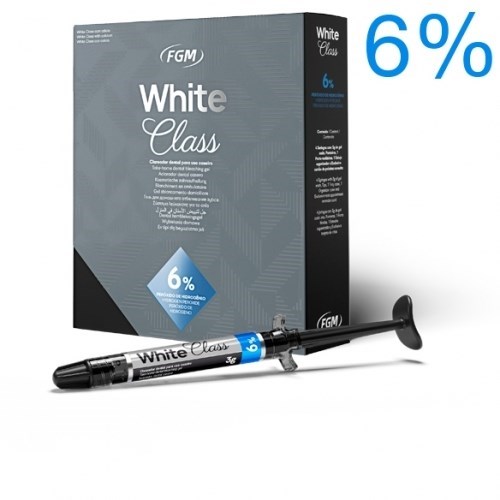 White Class 6% (4шпр.х3г; контейнер для хранения капп) -домашнее дневное отбеливание на основе перекиси водород, FGM (Бразилия) 1231913846 - фото 438642