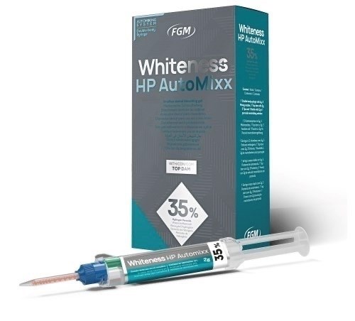 Whiteness HP AutoMixx 35%-клиническое отбеливание на 4 пациентов, (шпр.1,5мл,флакон 2г с раствором-нейтрализатором (маслом) для перекиси 1шт*2г; Светоотверждаемый коффердам TopDam 1шпр*2г.) (Бразилия) 1231913839 - фото 438647