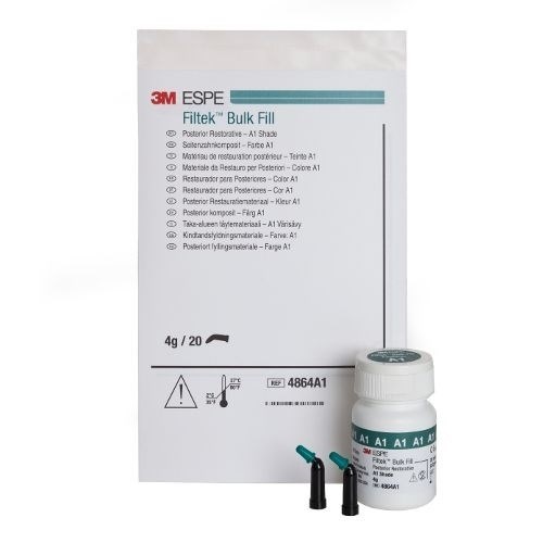 Filtek Bulk Fill Posterior, цвет A1, материал для реставрации боковых зубов, 4864A1, (20 капсул по 0,2г), 3M 0001914015 - фото 440565
