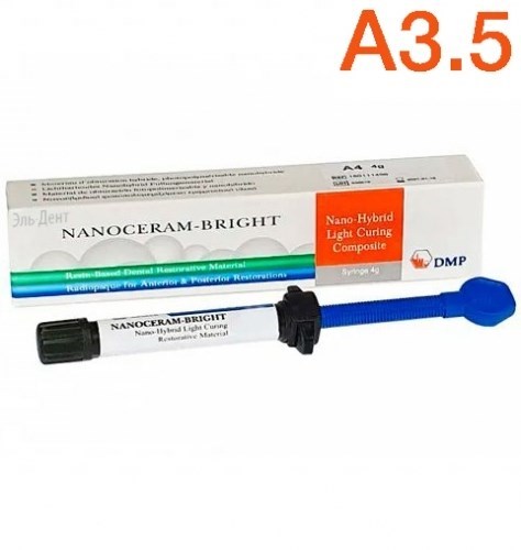Nanoceram-Bright, А3.5, 1шпр*4г, универсальный наногибридный композит, DMP 1231915151 - фото 441154