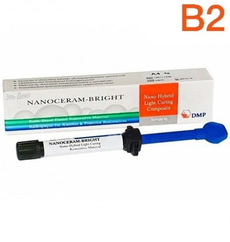 Nanoceram-Bright, В2, 1шпр*4г, универсальный наногибридный композит, DMP 1231915152 - фото 441155