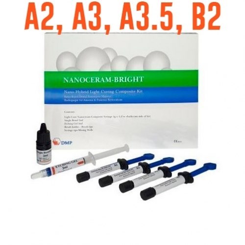 Nanoceram-Bright, набор (А2,А3,А3,5, В2), 4шпр*4г, универсальный наногибридный композит, DMP 1231914140 - фото 441159
