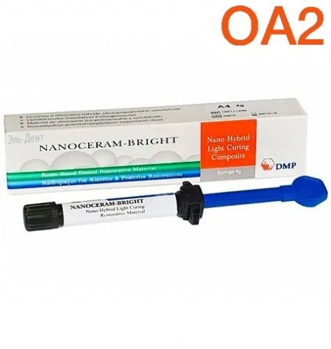 Nanoceram-Bright, ОА2, 1шпр*4г, универсальный наногибридный композит, DMP 1231915154 - фото 441162