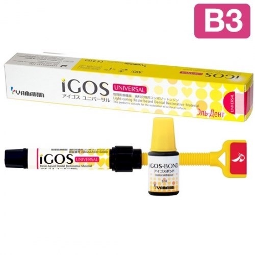 iGOS Universal Набор - цвет B3 (1шпр.- 4г.) цирконосодержащий, светоотверждаемый композит + iGOS-Bond 5мл 1шт, YAMAKIN 1231915175 - фото 441683