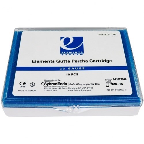 Elements Gutta Percha Cartridge (972-1002), 23 GA средняя вязкость (10 шт.), Kerr 1231911876 - фото 442486