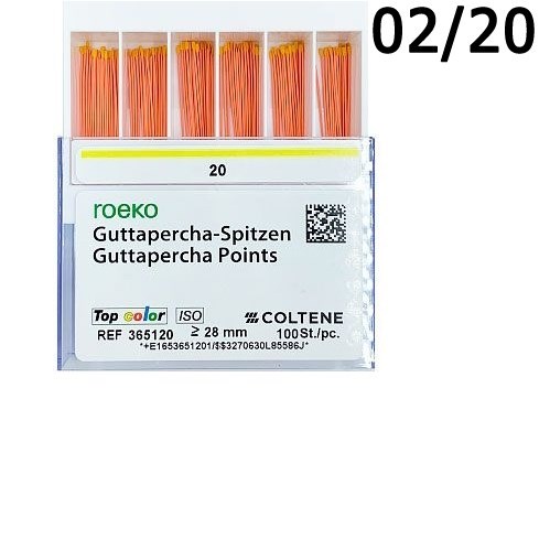 Гуттаперча 02/№20 (100 шт) ROECO Coltene 1231913929 - фото 442648