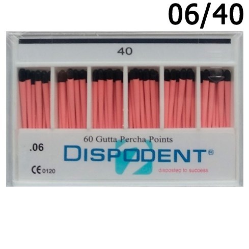 Штифты гуттаперчевые конусные 06 №40 (60шт), Dispodent 0001916502 - фото 443020