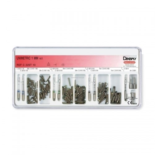 Unimetric 1,0 mm Set-набор штифтов 120 шт. +10 инстр./C226T00001000/Maillefer 0001911926 - фото 443379