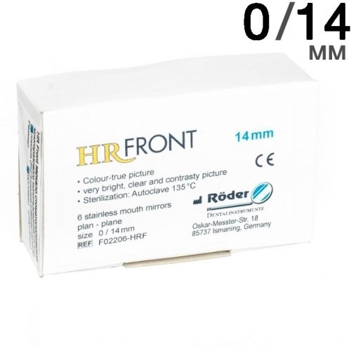 Зеркала HR FRONT, размер 0/14мм, плоское, (упаковка 12шт.), Röder (Германия) 1231913063 - фото 444318