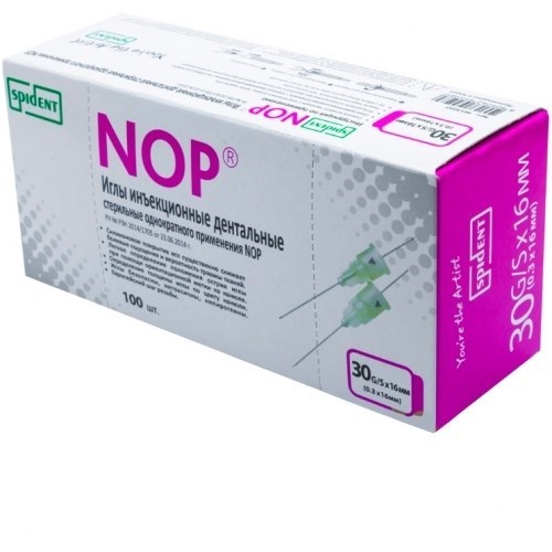 Иглы карпульные NOP 16ммх30G (100шт.) SPIDENT 1231910875 - фото 444600