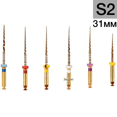 Gold-Taper S2, 31мм (6шт.)-машинный инструмент для обработки корневых каналов, Геософт 1231914321 - фото 447484