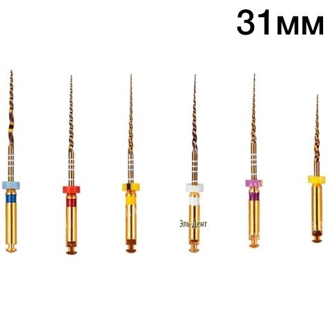 Gold-Taper Ассорти 31мм (SX(19мм),S1(25мм),S2,F1,F2,F3)-машинный инструмент для обработки корневых каналов 1231914323 - фото 447492