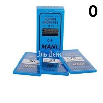 Smooth Broaches (Mani), size 0, 52 мм (12 шт.) - корневые иглы с атравматическим концом ручные 00000000467 - фото 448365