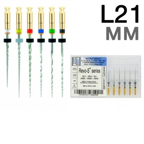 Набор файлов REVO-S Assortiment: L21 мм, (6 шт.). SC1-SC2-SU-AS30-AS35-AS40 20143113 (NiTi). Micro-Mega 0001912556 - фото 448379