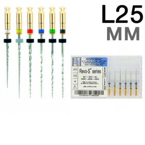 Набор файлов REVO-S Assortiment: L25 мм, (6 шт.). SC1-SC2-SU-AS30-AS35-AS40 20143111 (NiTi). Micro-Mega 0001912447 - фото 448382