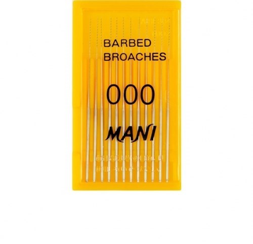 Barbed Broaches (Mani), ISO-000, 52 мм (12 шт.) - пульпоэкстракторы ручные 0001911374 - фото 448402