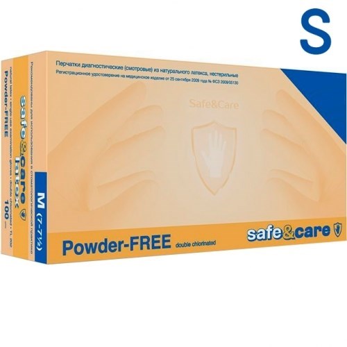 Перчатки латексные  Safe & Care S (6/6,5) 100 шт. 0001914599 - фото 448946