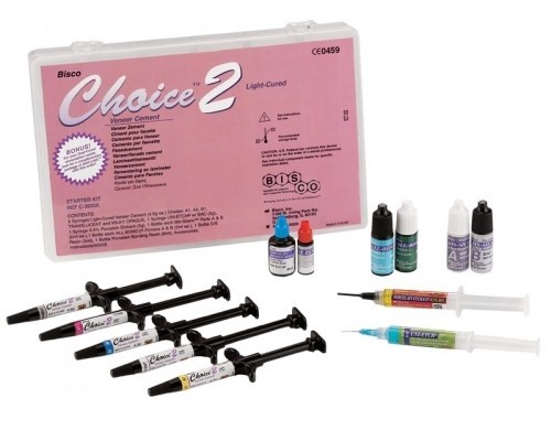 Choice 2 Veneer Cement Kit - светоотверждаемый цемент стоматологический приклеивающий в наборе (5 шпр.) С-3900К, BISCO 0001914490 - фото 450814
