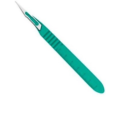 Скальпель №11 одноразовый стерильный с пластмассовой ручкой (1шт.), Ribbel 0001916160 - фото 451226