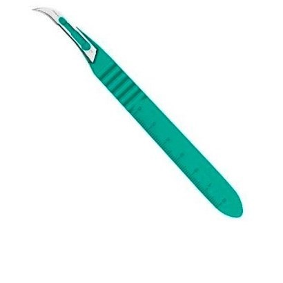Скальпель №12 одноразовый стерильный с пластмассовой ручкой (1шт.), Ribbel 0001915677 - фото 451230