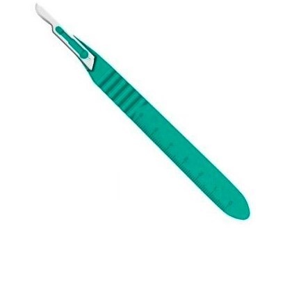 Скальпель №15 одноразовый стерильный с пластмассовой ручкой (1шт.), Ribbel 0001914546 - фото 451236
