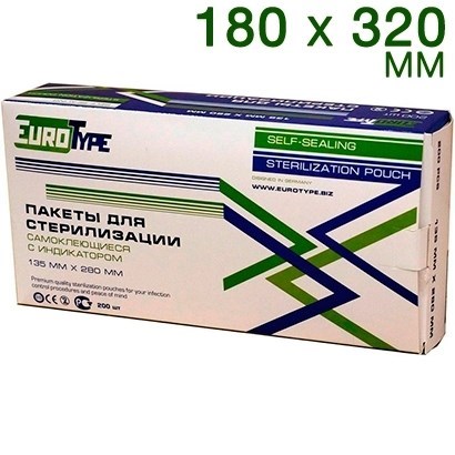 Пакеты для стерилизации EuroТуре 180 х 320 мм (200шт.) 1231912527 - фото 452058