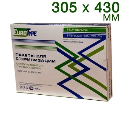 Пакеты для стерилизации EuroТуре 305 х 430 мм (200шт.) 0001916084 - фото 452070