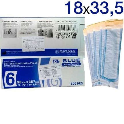 Пакеты для стерилизации Sigma (18х33,5см) 200шт. Dispodent 00000910222 - фото 452076
