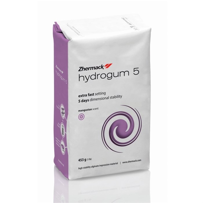 Слепочная масса Альгинатная HYDROGUM 5 для сьёмных протезов, сиреневая (пакет 453 г) C302070 - фото 456880