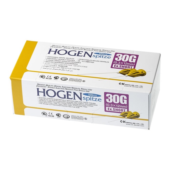 Иглы стоматологические одноразовые Hogen Spitze, типоразмер 30G, 12 мм, 100 шт, 3012 3012 - фото 457290