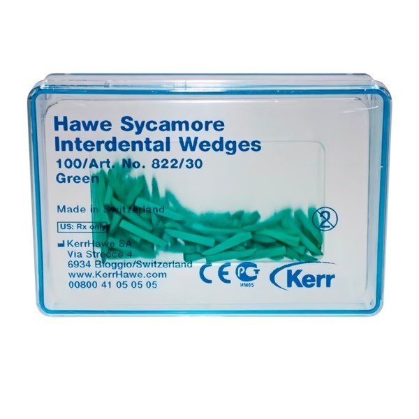 Клинья Sycamore Interdental Wedges, зеленые, 100 шт 822/30 - фото 458448