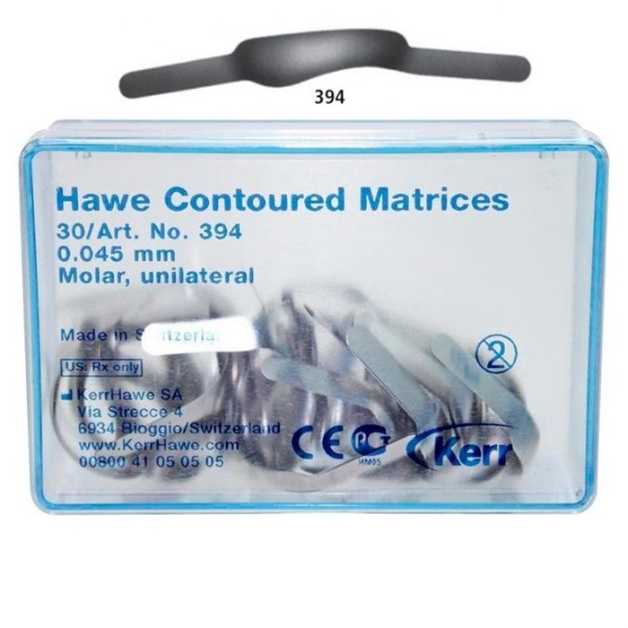 Матрицы Contoured Molar, двухсторонние, нержавеющая сталь, 0,045 мм 30 шт. (394) (KerrHawe). 394 - фото 458718