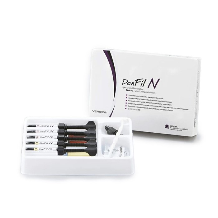 DenFil N Стартовый набор 5 х 4 г (A1, A2, A3, A3.5, C1, U-Bond) наногибридный  светоотверждаемый материал DN104-C00U - фото 459629