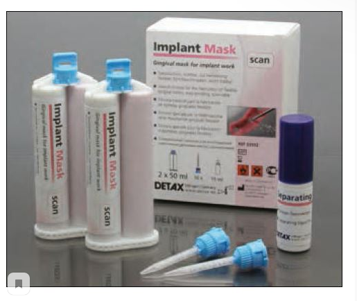Десневая маска Implant Mask  для воспроизведения десны на модели в зуботехнической лаборатории, для имплантатов, жесткая (2 x 50 ml, 10 канюль, аэрозоль - 15 мл) 03552 - фото 459679