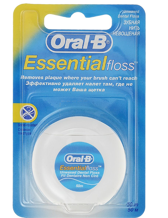Зубная нить Oral-B Essential Floss невощеная (мятный вкус)" 50 м 2 - фото 459936