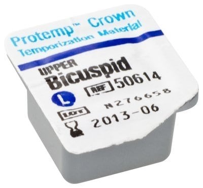 Коронки приформованные из композитного материала Protemp Crown - Верхний премоляр (большой), 5 коронок (50614) 7000030520 - фото 460107