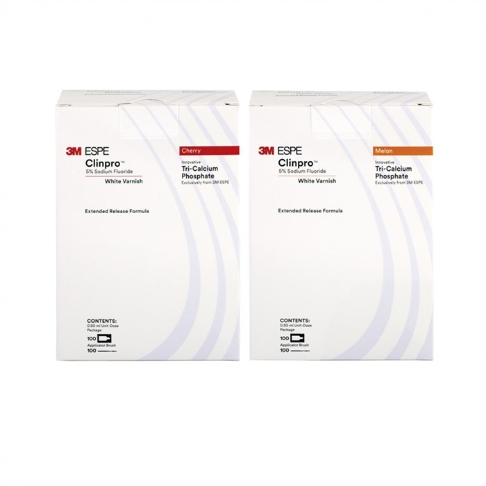 Набор Clinpro White Varnish, вишня (100 шт) + дыня (100 шт) – фторсодержащее покрытие с трикальцийфосфатом. 7100229269 - фото 461008